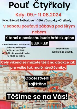 Pouť ve Čtyřkolech pátek 9.8.až neděle 11.8. 2024 1