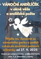 ANDĚL - vánoční andělíček v okně věže Domova pro seniory Pyšely 1